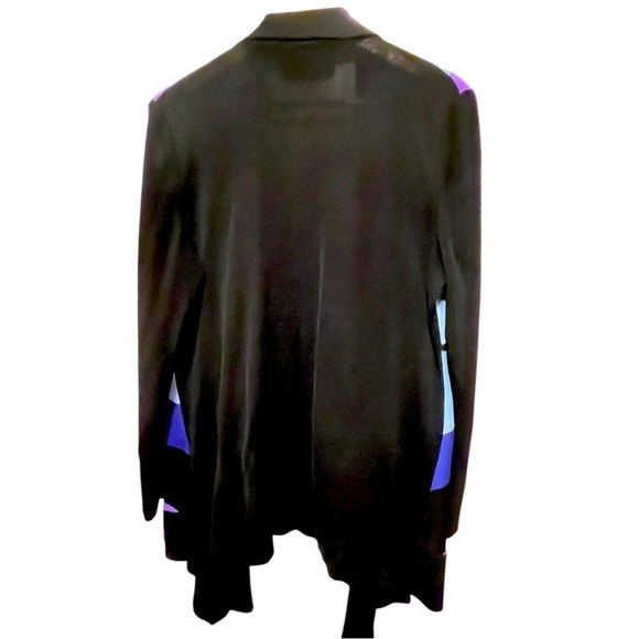 Misook Geometric Print Open Cardigan - Picture 2 of 10